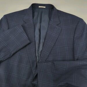 Peter Millar Blazer 48T Navy Check Wool Sport Coat Tailored Fit Made In Canada